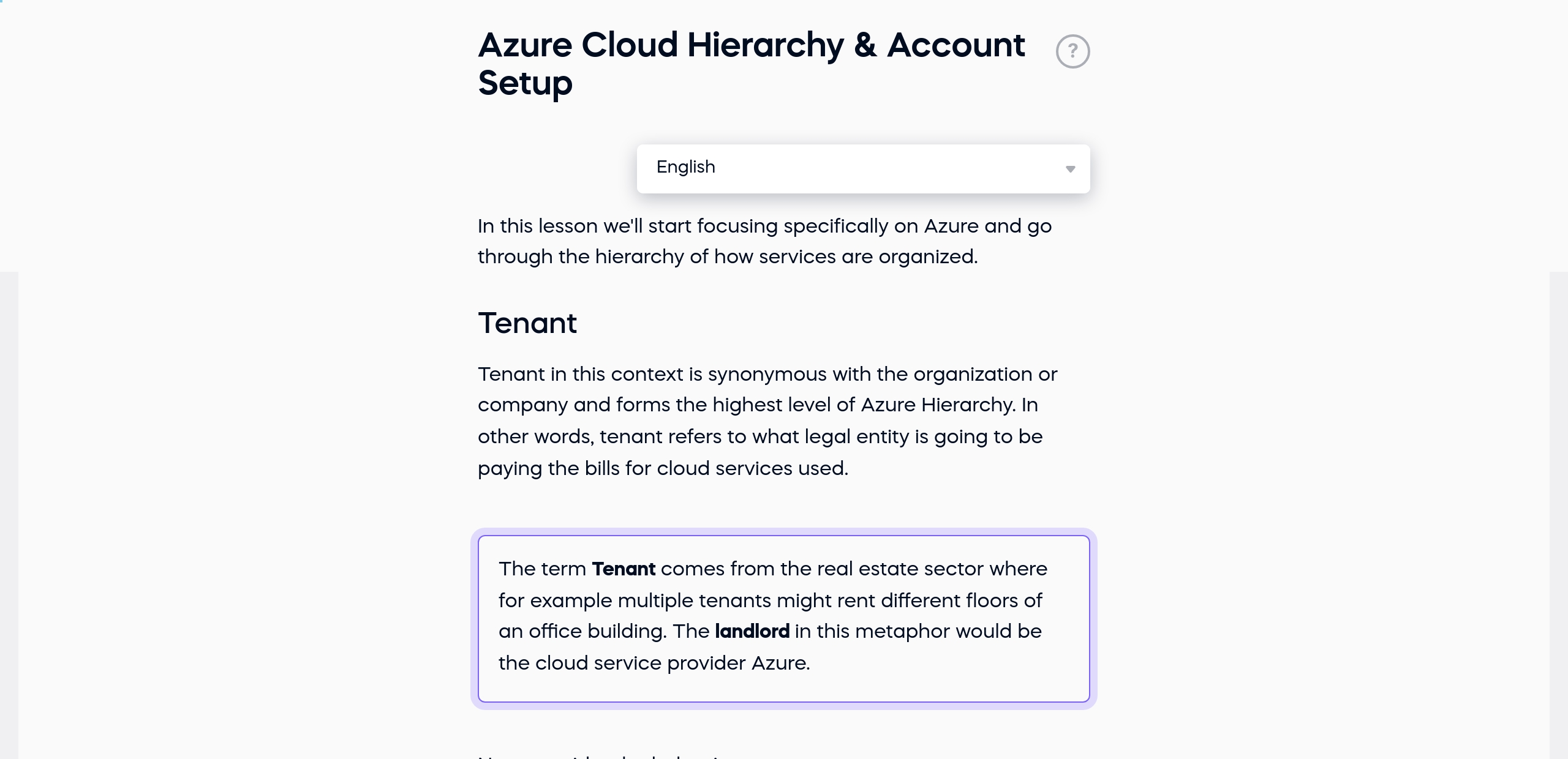 Azure Cloud Hierarchy & Account Setup