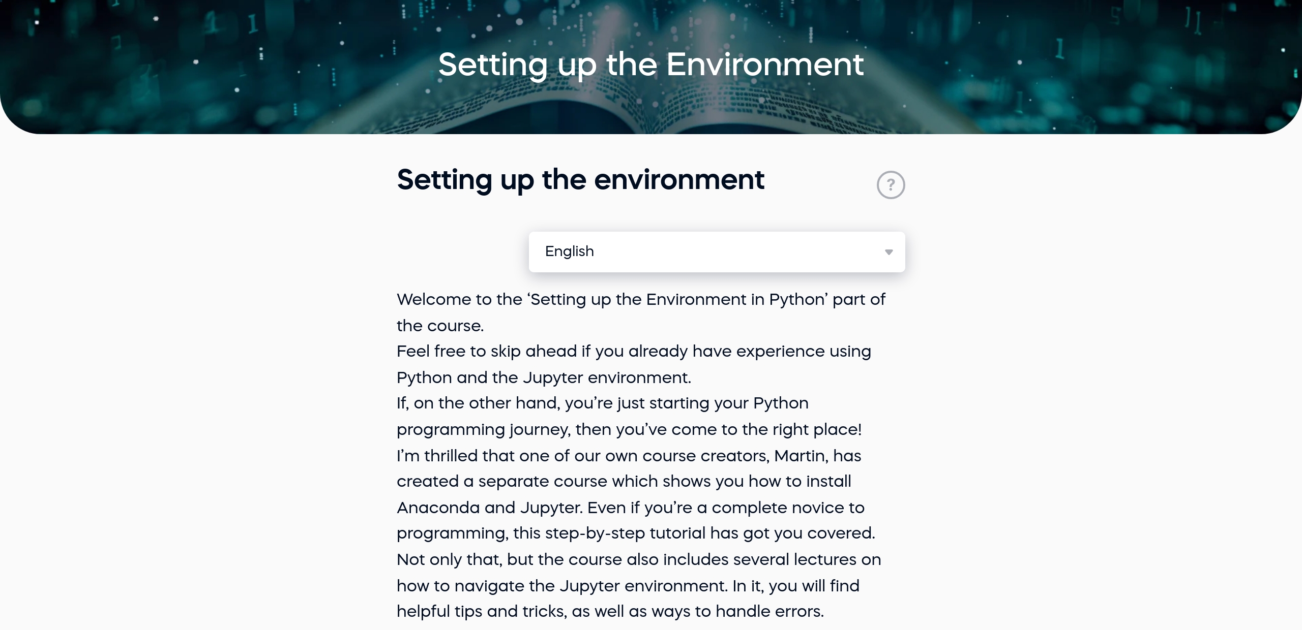 Setting up the environment