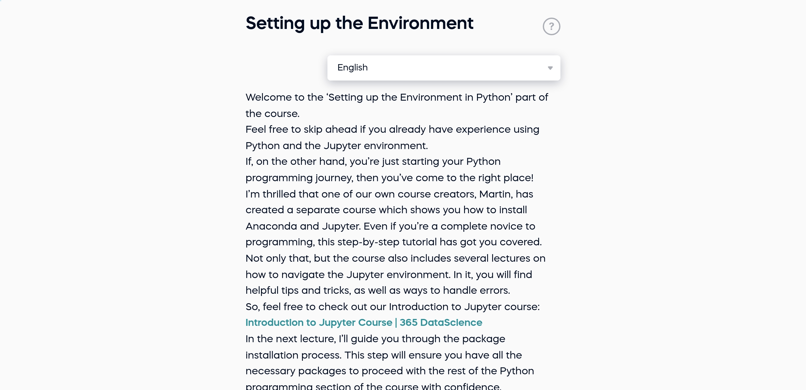 Setting up the Environment