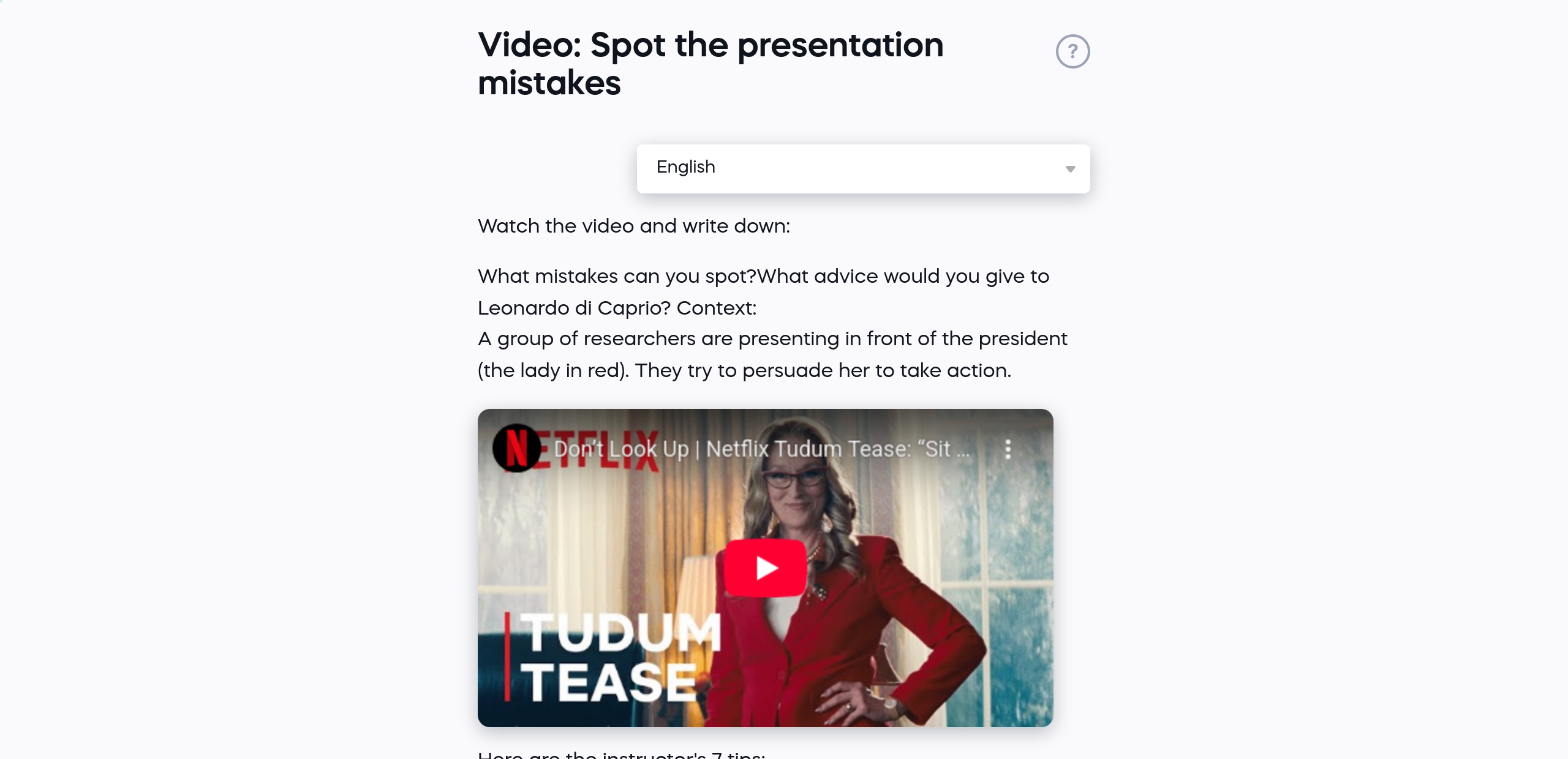 Video: Spot the presentation mistakes