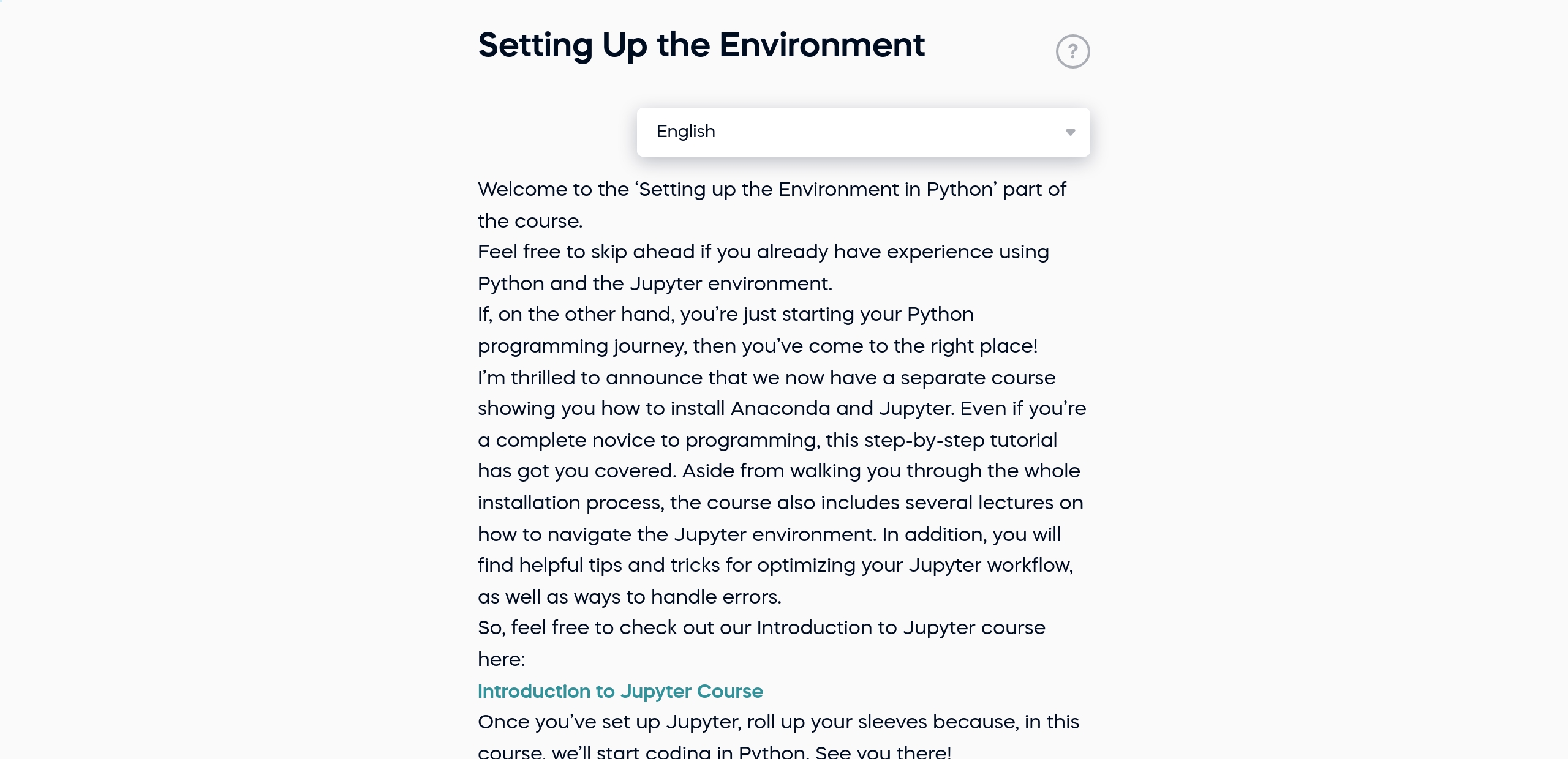 Setting Up the Environment