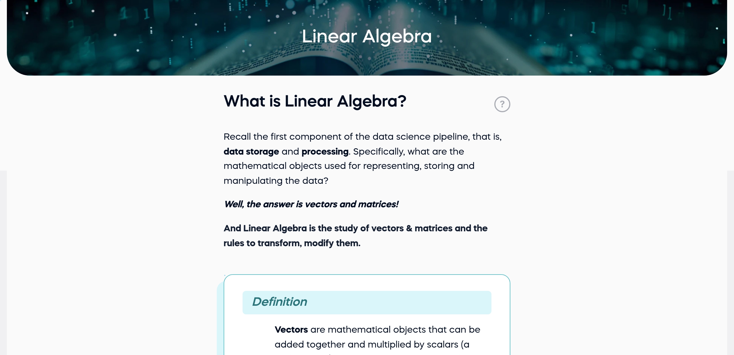 What is Linear Algebra?
