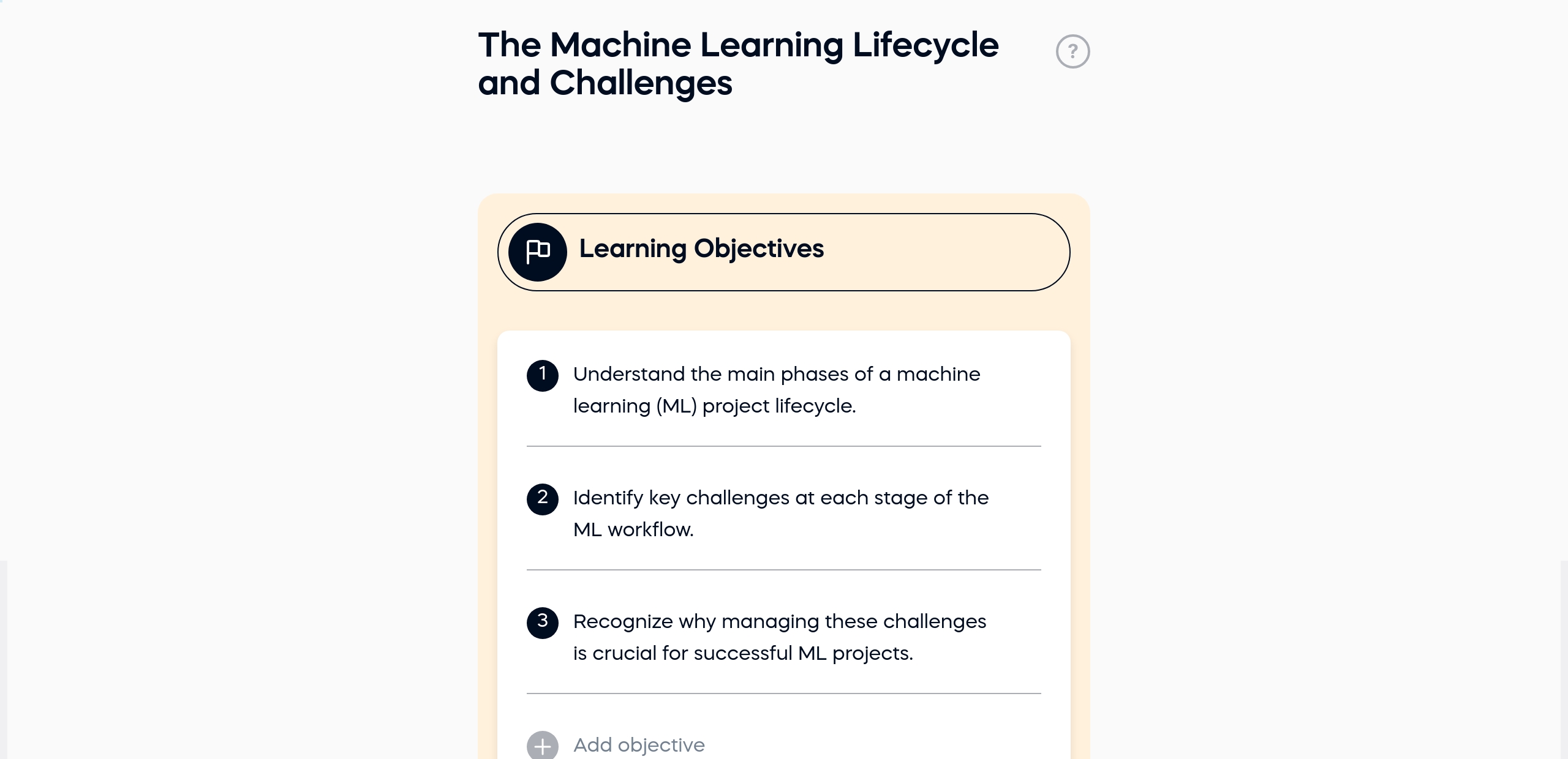 The Machine Learning Lifecycle and Challenges