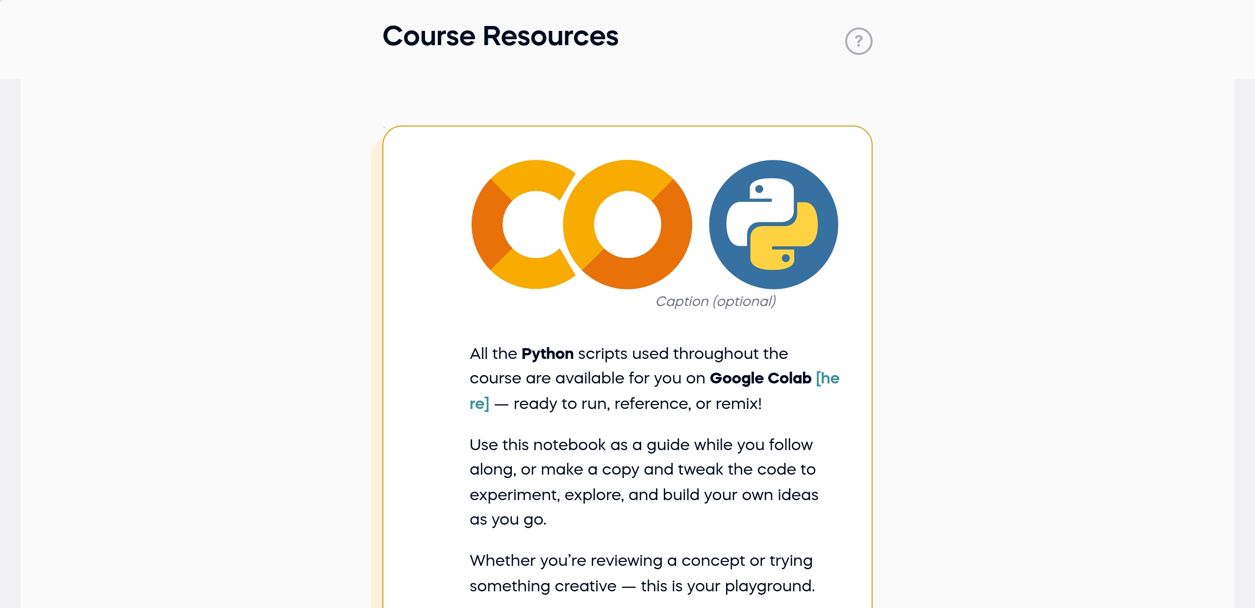Course Resources