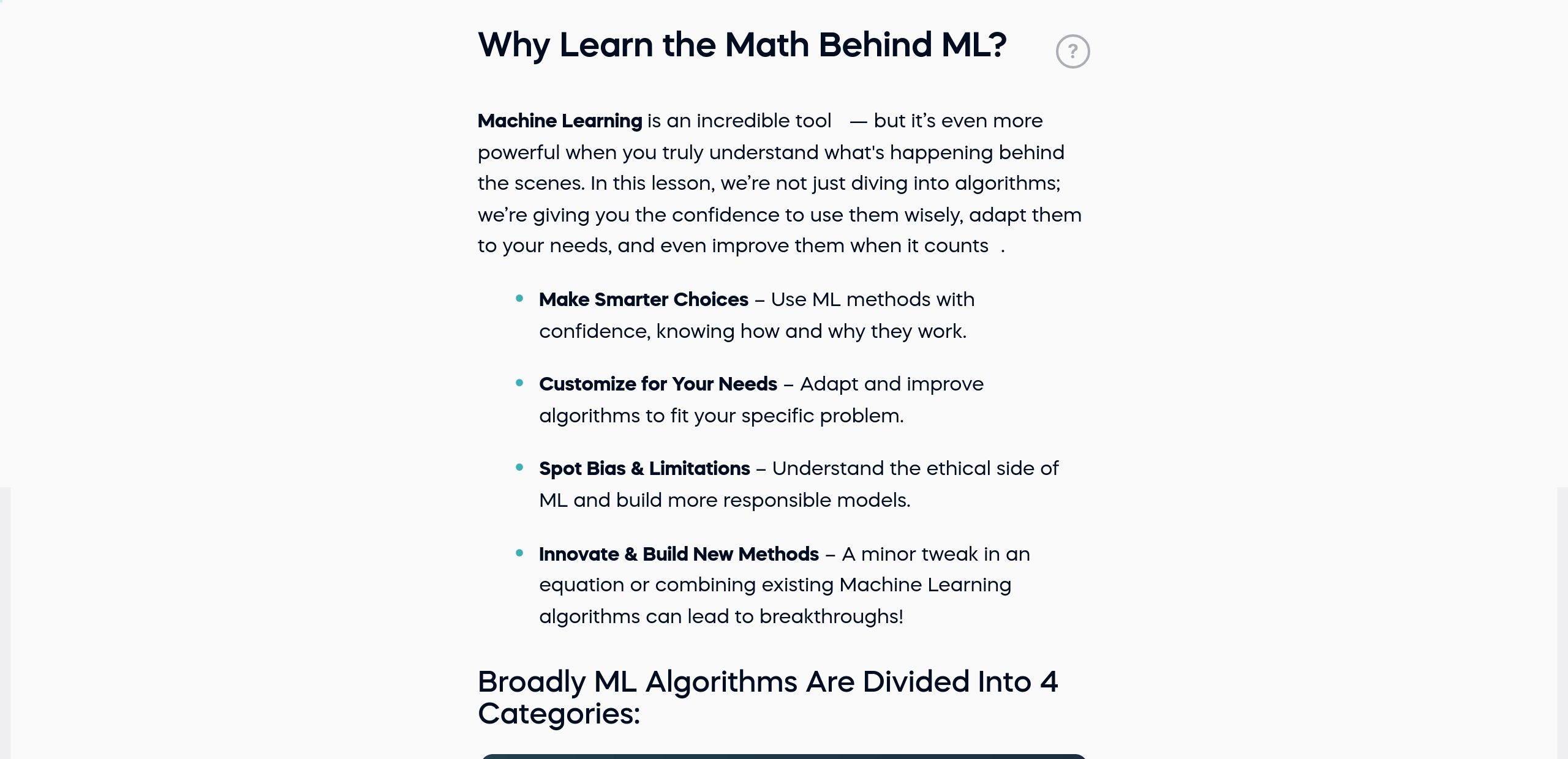 Why Learn the Math Behind ML?