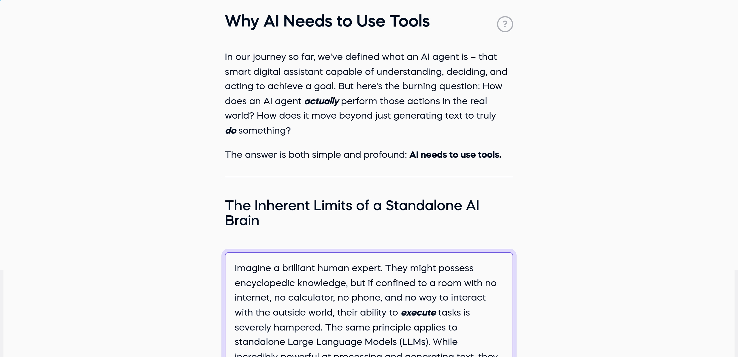 Why AI Needs to Use Tools