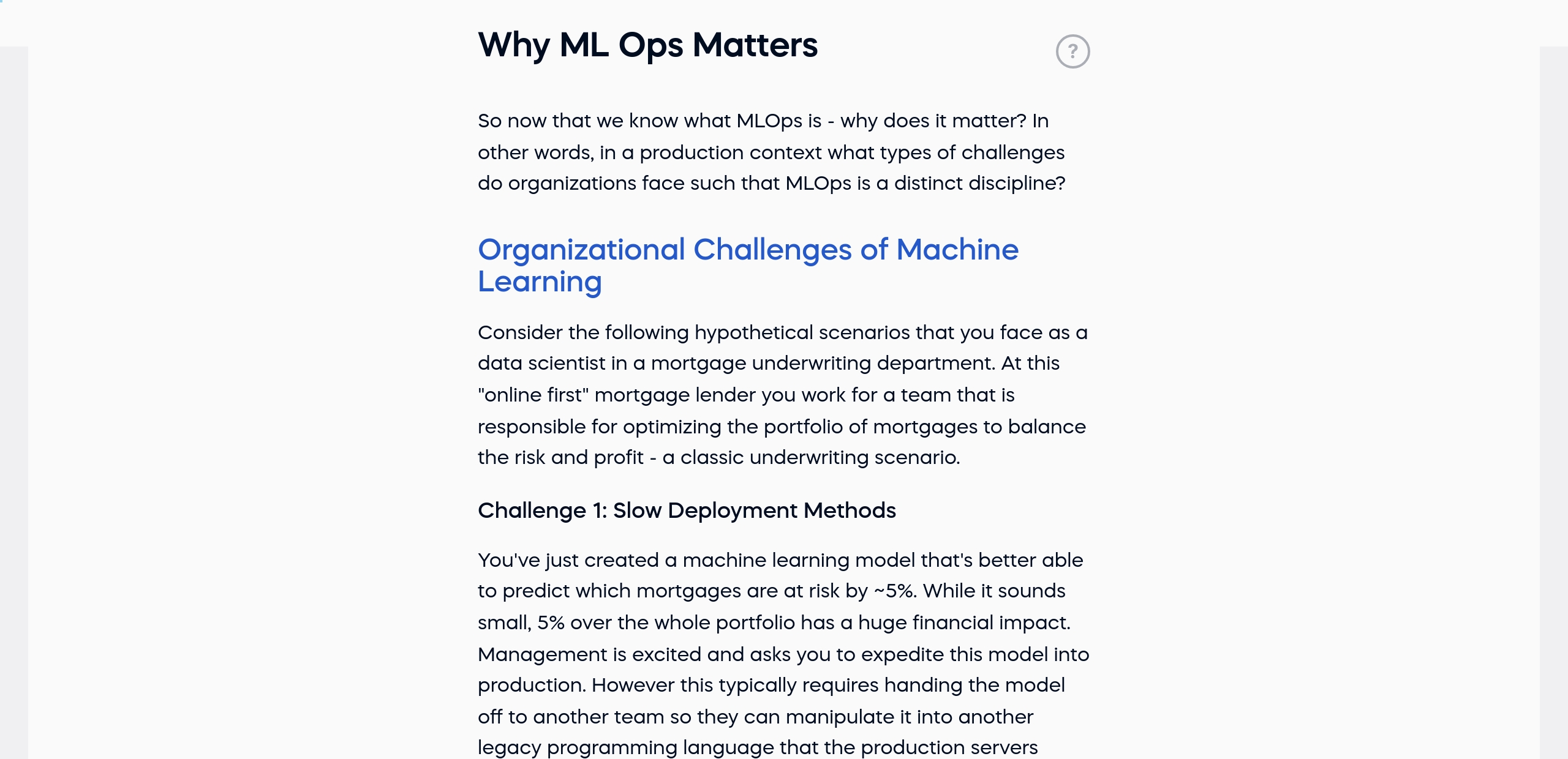 Why ML Ops Matters