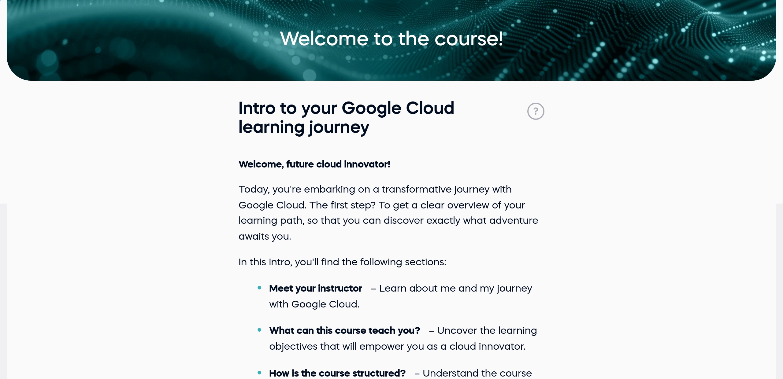 Intro to your Google Cloud learning journey