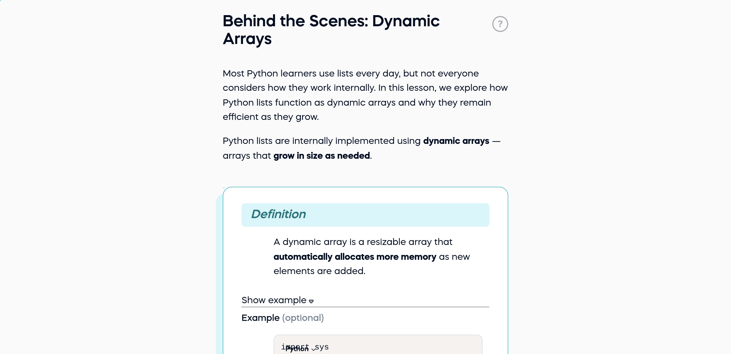 Behind the Scenes: Dynamic Arrays
