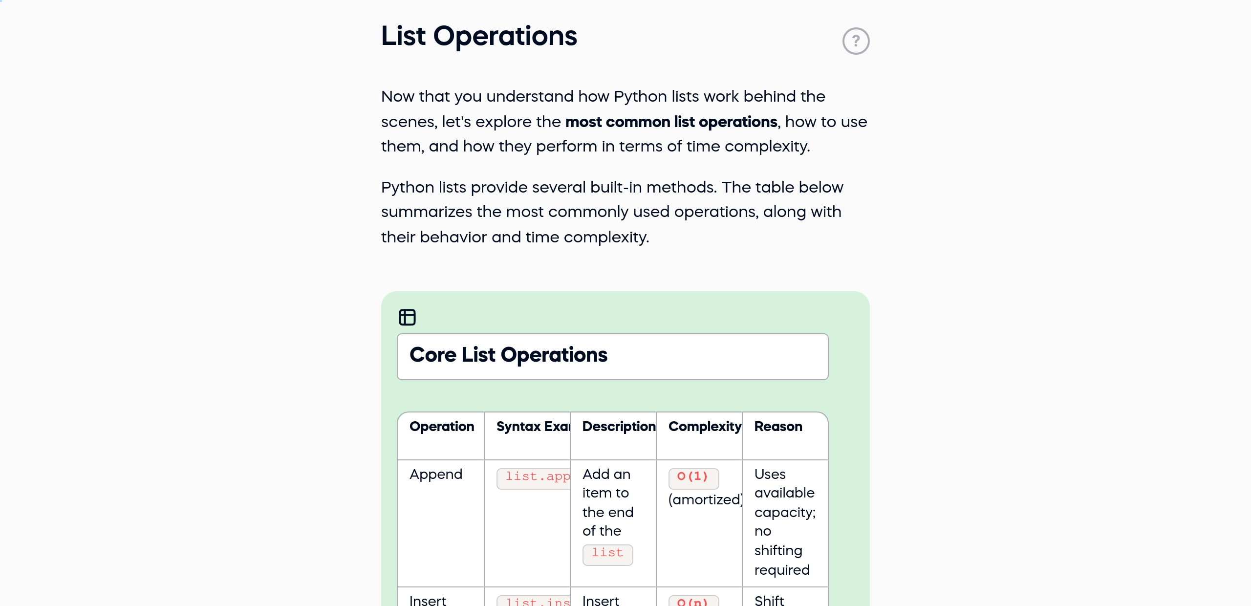 List Operations