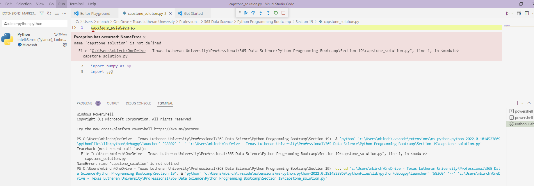 Can't even get started in Visual Studio. – Q&A Hub | 365 Data Science
