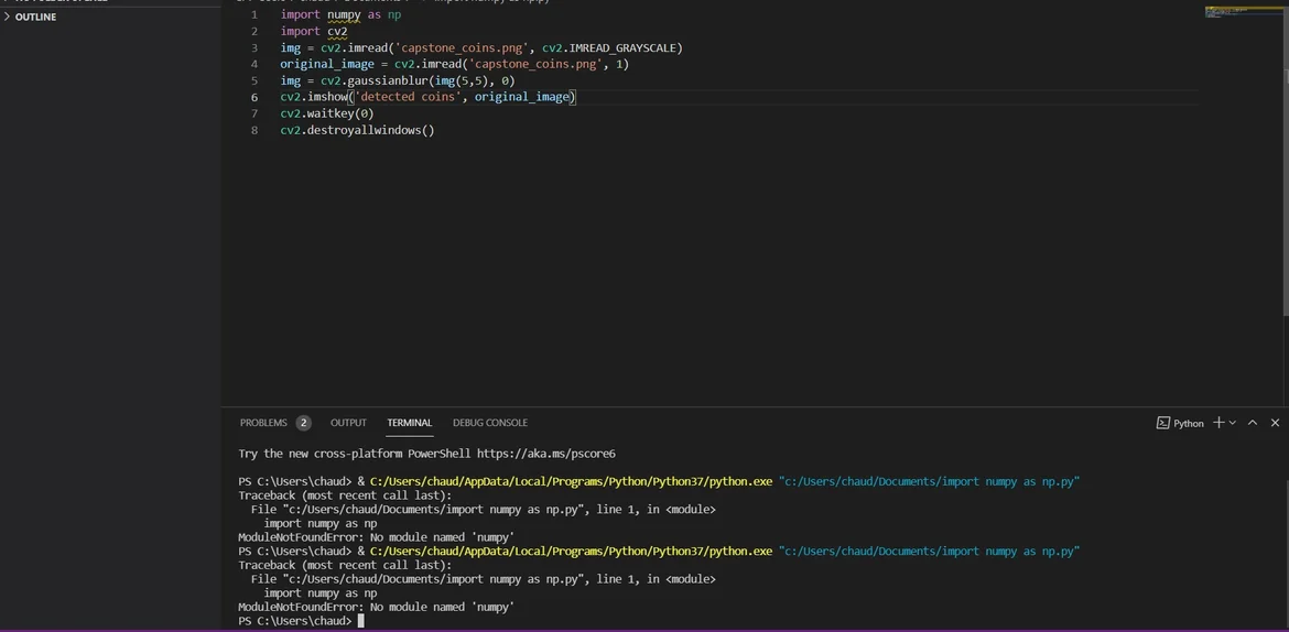 Module Not Found Error:No Module Named Numpy Even After Importing Opencv –  Q&A Hub | 365 Data Science