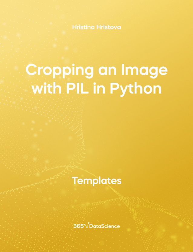 Yellow cover of Cropping an Image with PIL in Python. This template resource is from 365 Data Science. 