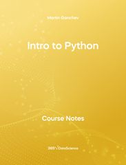 Yellow cover of Intro to Python. These course notes are from 365 Data Science. 