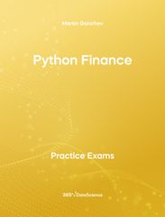 Yellow cover of Python Finance. This practice exam is from 365 Data Science. 