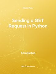 Yellow Cover of Sending a GET Request in Python. This template resource is from 365 Data Science.