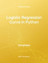 Yellow cover of Logistic Regression Curve in Python. This template resource is from 365 Data Science. 