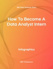 Orange Cover of the How to Become a Data Analyst Infographic. The infographic resource is from 365 Data Science. 