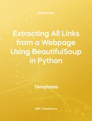 Yellow cover of Extracting All Links from a Webpage Using Beautiful Soup in Python. This template resource is from 365 Data Science. 