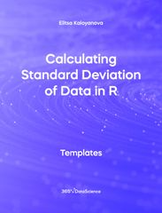 Purple blue cover of Calculating Standard Deviation of Data in R. This template resource is from 365 Data Science. 