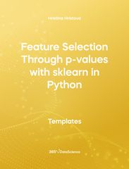 Yellow Cover of Feature Selection Through p-values with sklearn in Python. This template resources is from 365 Data Science. 
