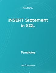 Ocean blue cover of INSERT Statement in SQL. This template resources is from 365 Data Science. 