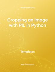 Yellow cover of Cropping an Image with PIL in Python. This template resource is from 365 Data Science. 