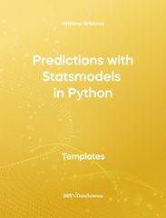Yellow Cover of Predictions with statsmodels in Python . This template resources is from 365 Data Science. 