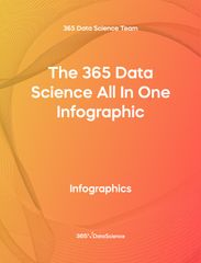 Orange cover of the 365  Data Science All In One Infographic. The infographic resource is from 365 Data Science. 