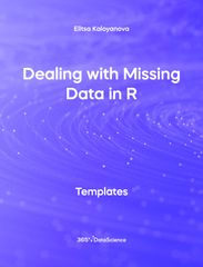 Purple blue cover of Dealing with Missing Data in R. This template resource is from 365 Data Science. 
