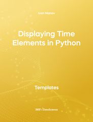 Yellow cover of Displaying Time Elements in Python. This template resource is from 365 Data Science. 