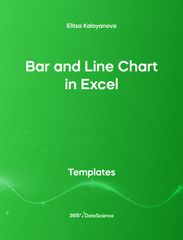 Green cover of Bar and Line Chart in Excel. This template resources is from 365 Data Science. 