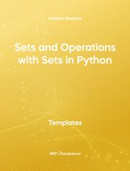 Yellow cover of Sets and Operations with Sets in Python. This template resource is from 365 Data Science. 