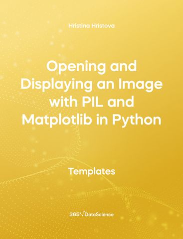 Yellow Cover of Opening and Displaying an Image with PIL and Matplotlib in Python. This template resource is from 365 Data Science. 