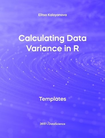 Purple Cover of Calculating Data Variance in R. The template resource is from 365 Data Science. 