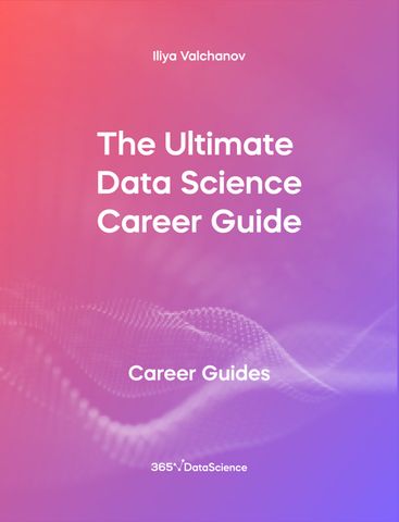 Red Purple cover of The Ultimate Data Science Career Guide. This resource is from 365 Data Science. 