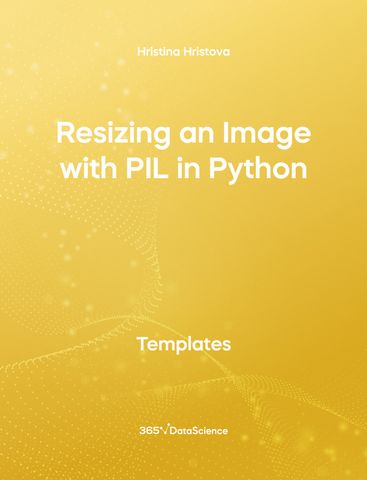 Yellow cover of Resizing an Image with PIL in Python  This template resources is from 365 Data Science. 