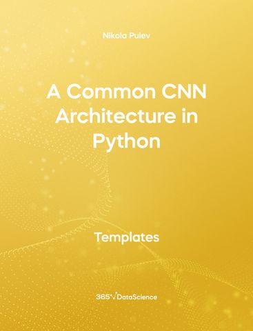 Yellow cover of A Common CNN Architecture in Python. This template resource is from 365 Data Science. 