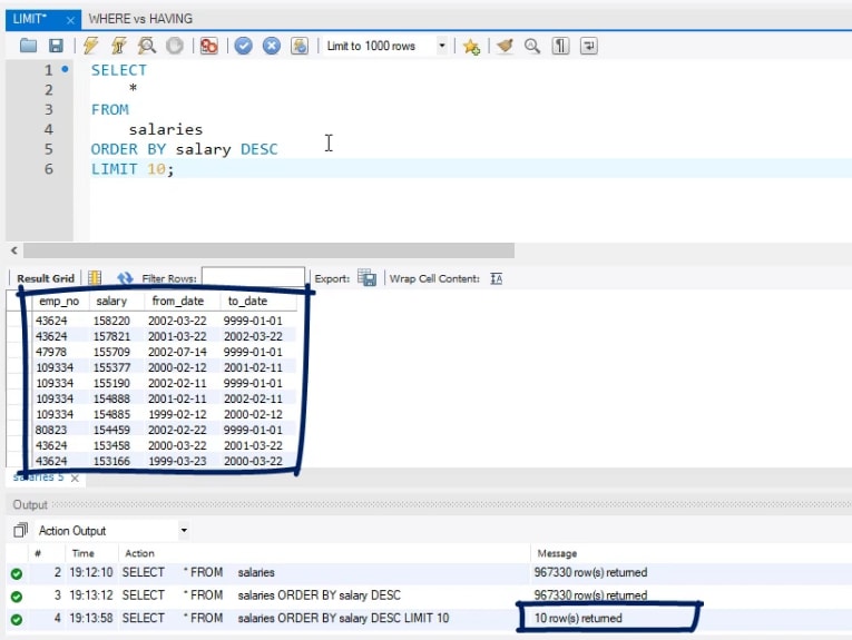 How To Use The Limit Statement In SQL 365 Data Science