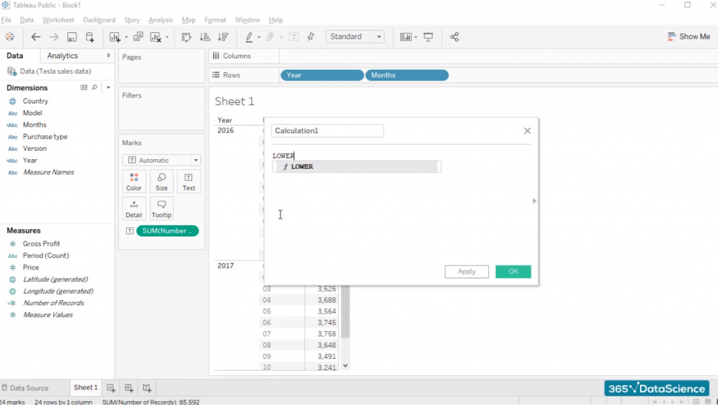 lower formula, custom fields in tableau