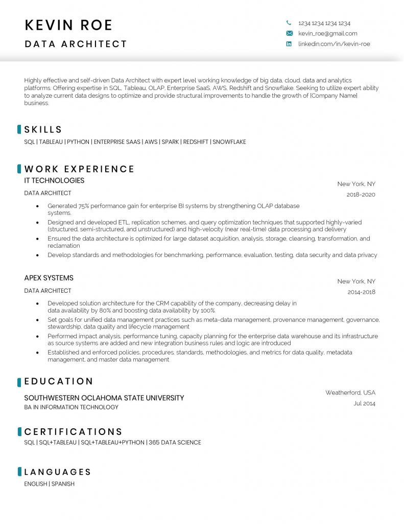 Sample education resume for ta position