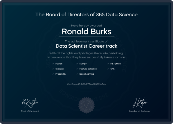 Career track certificate